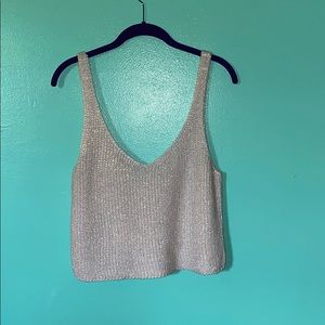 American Apparel sparkly crop knit top